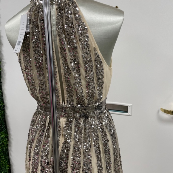 French Connection Gold Sequin Halter Neck Style 71MXO - Picture 8 of 8